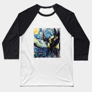 Panda starry night Baseball T-Shirt